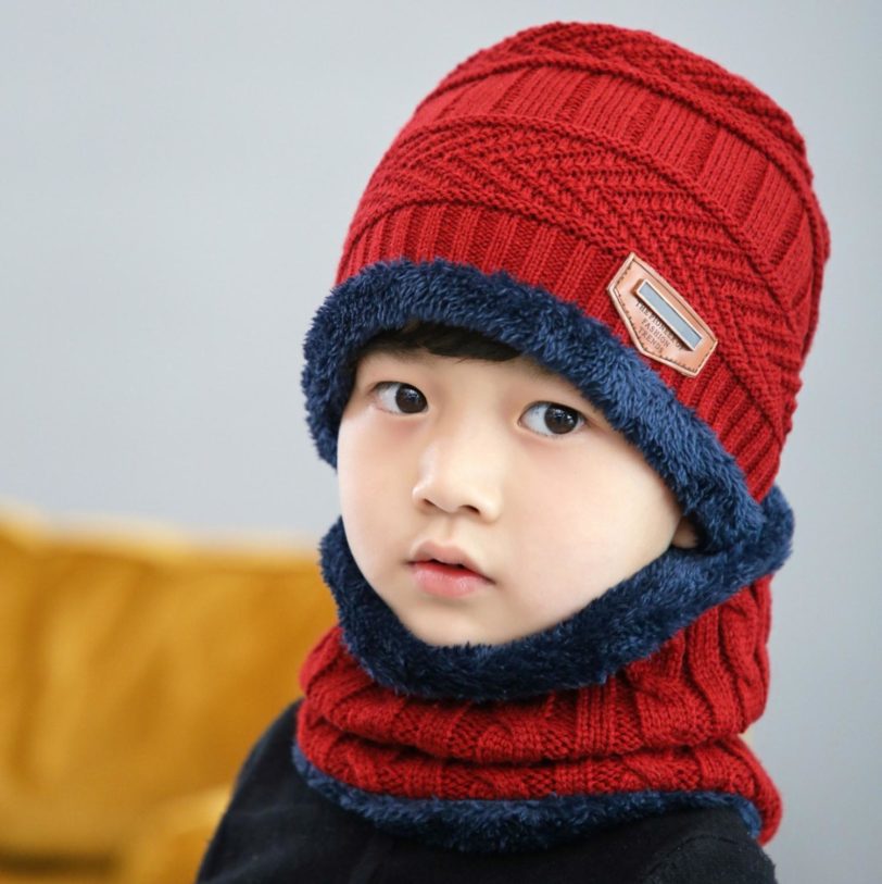 Children Winter Knit Hats Girls Beanie Hat Kids Newest Cap Scarf Set Warm Skull Neck Warmer with Thick Fleece Lined Winter Child - Image 2