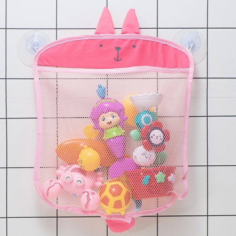 Children's Baby Bathroom Cartoon Mesh Hanging Bag Mesh Bag Suction Cup Design Bath Toy Animal Shape Busa Toy Storage Mesh Bag - Image 2