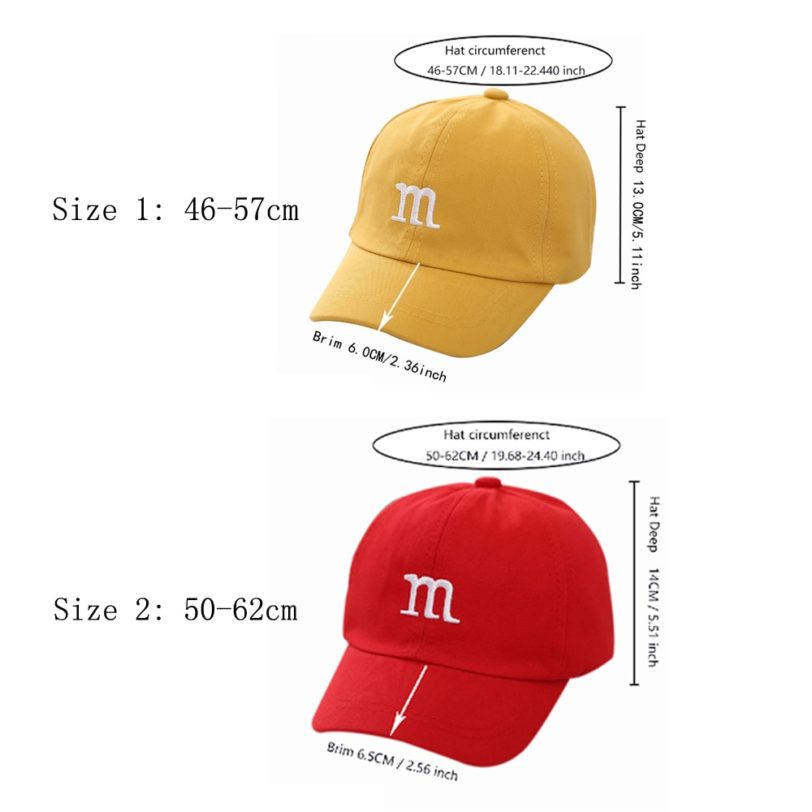 Children's Kid Baseball Cap for Girls Boy Hats Sunscreen Baby Hat Hip Hop M Letter Embroidered Kids Caps 1-6-8-12-15 Years - Image 5