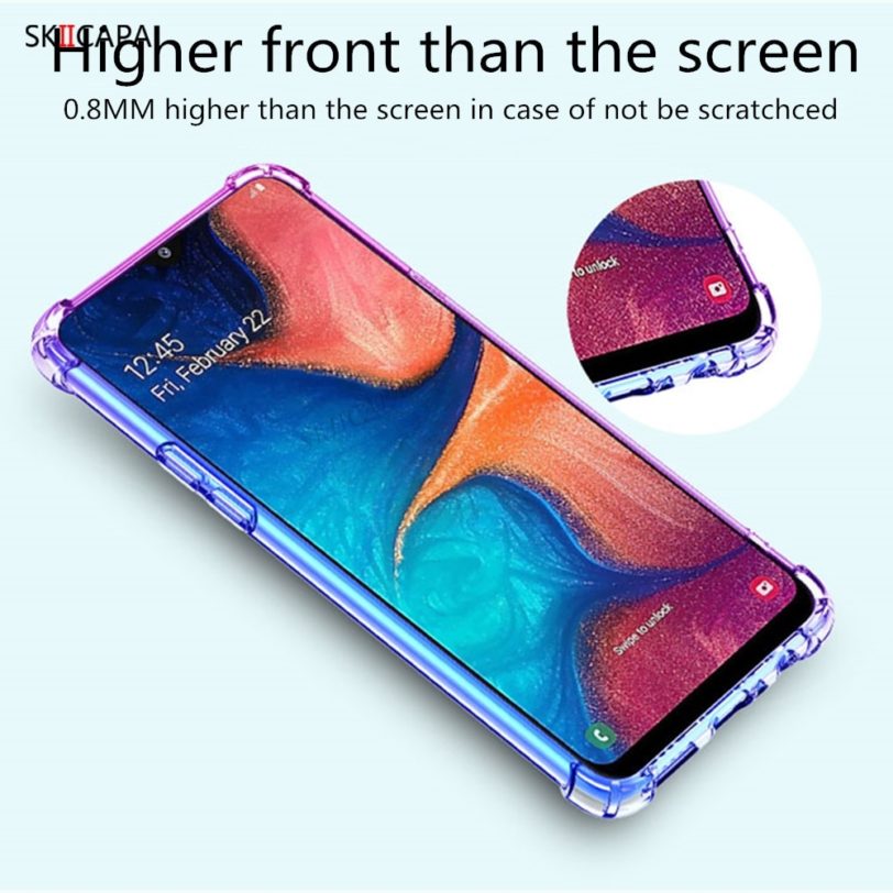 Colorful Transparent Gradient Shockproof Soft Phone Case For Samsung Galaxy A90 5G A80 A70S A50S A40 A30S A20S A10S Back Cover - Image 2