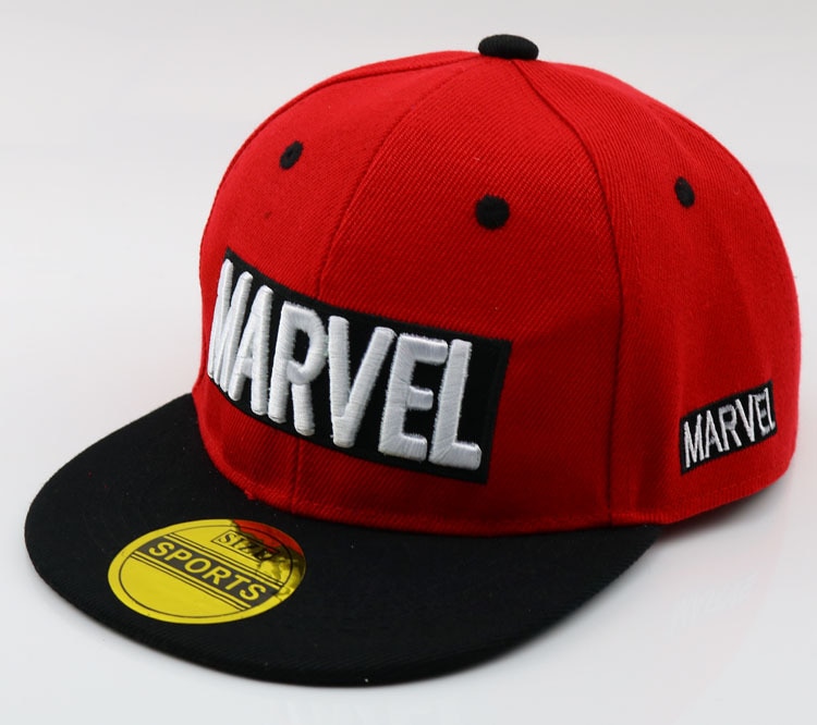 Cool Marvel LOGO Kid s Baseball Cap Avengers 2021 Spiderman Captain American Flat brim Hat Boys 1
