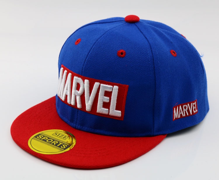 Cool Marvel LOGO Kid s Baseball Cap Avengers 2021 Spiderman Captain American Flat brim Hat Boys 2