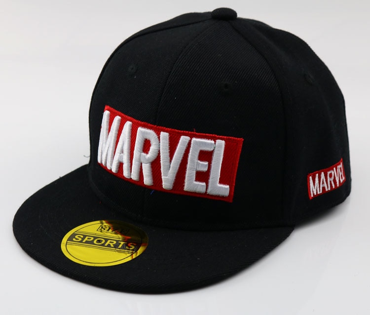 Cool Marvel LOGO Kid s Baseball Cap Avengers 2021 Spiderman Captain American Flat brim Hat Boys