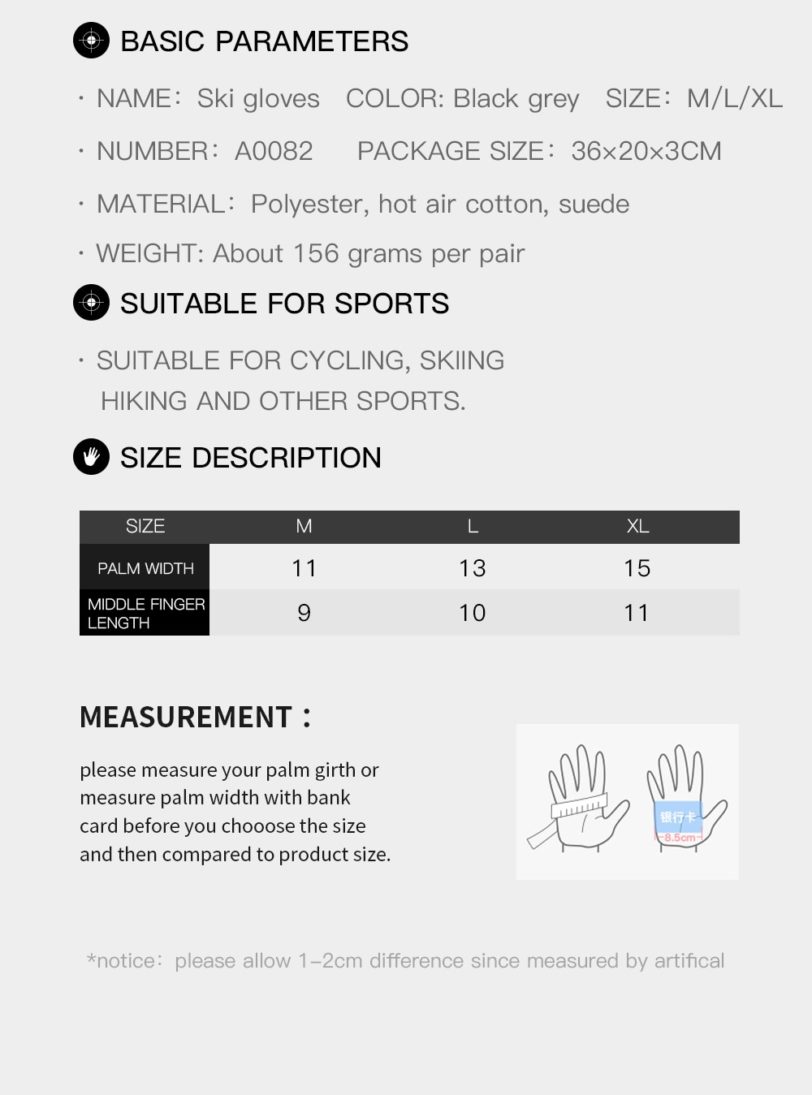 Cool Winter Men Women Ski Gloves Touch Screen Outdoor Sports Skiing Gloves Windproof Waterproof PU Resistance Cloth Snow - Image 6