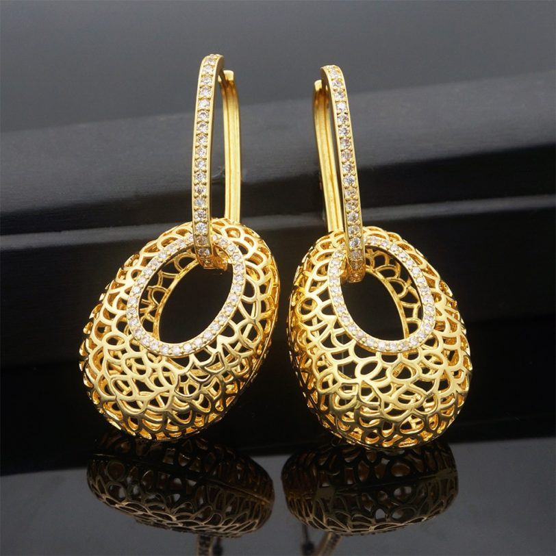 Crystal gold stud earring pendant new design women dangle Earring Drop Earrings earings fashion jewelry 2021 - Image 2