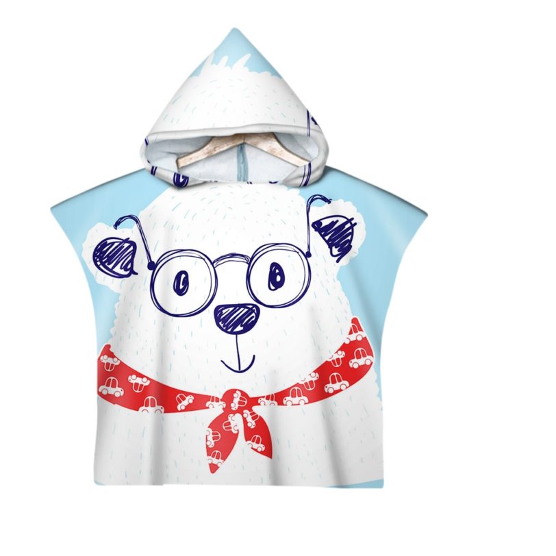 Cute Baby Animals Cartoon Kids Swimming Bath Hooded Cloak Beach Towel - Image 2