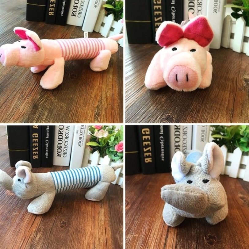 Cute Pet Dog Cat Plush Squeak Dog Toy Interesting Fleece Durable Chewing Pet Molar Toy Suitable For All Pets Elephant Duck Pig - Image 4