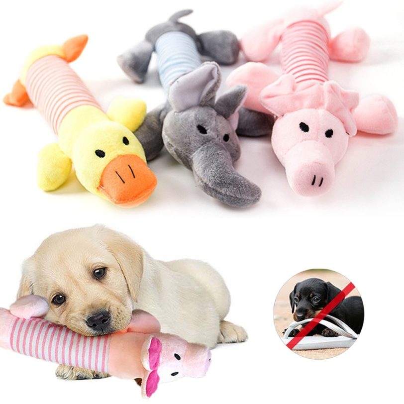 Cute Pet Dog Cat Plush Squeak Dog Toy Interesting Fleece Durable Chewing Pet Molar Toy Suitable For All Pets Elephant Duck Pig - Image 2