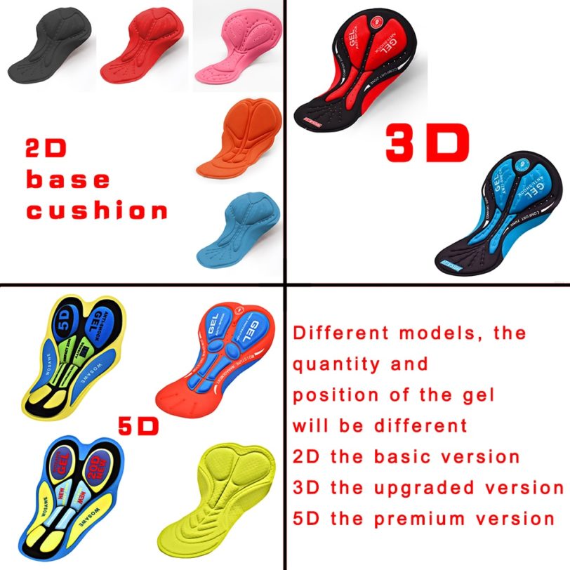 Cycling Short Cushion Breathable 5D Pad Bike Base Cushion Outdoor Biking Underwear Silica Gel Pad Riding Accessories Men Woman - Image 2