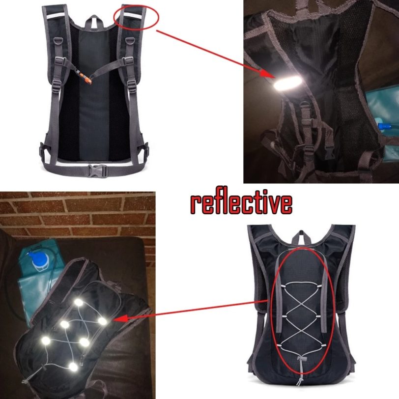 Cycling Water Bag Hydration Backpack Bicycle Riding Running Bag Water Bladder Container 2L Reflective Pack Backpack - Image 2