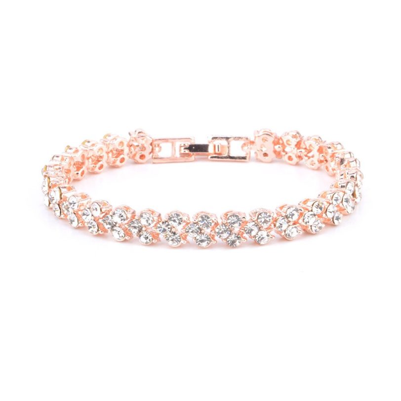 DIEZI Exquisite Luxury Roman Crystal Bracelet For Women Wedding Gift Korean Rose Gold Silver Color Chain Bracelets Jewelry - Image 3