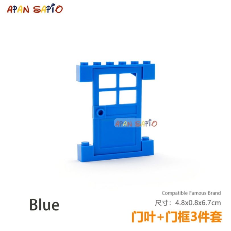 DIY Blocks Building Bricks Doors and Windows 3PCS Educational Assemblage Construction Toys for Children Compatible With Brands - Image 2