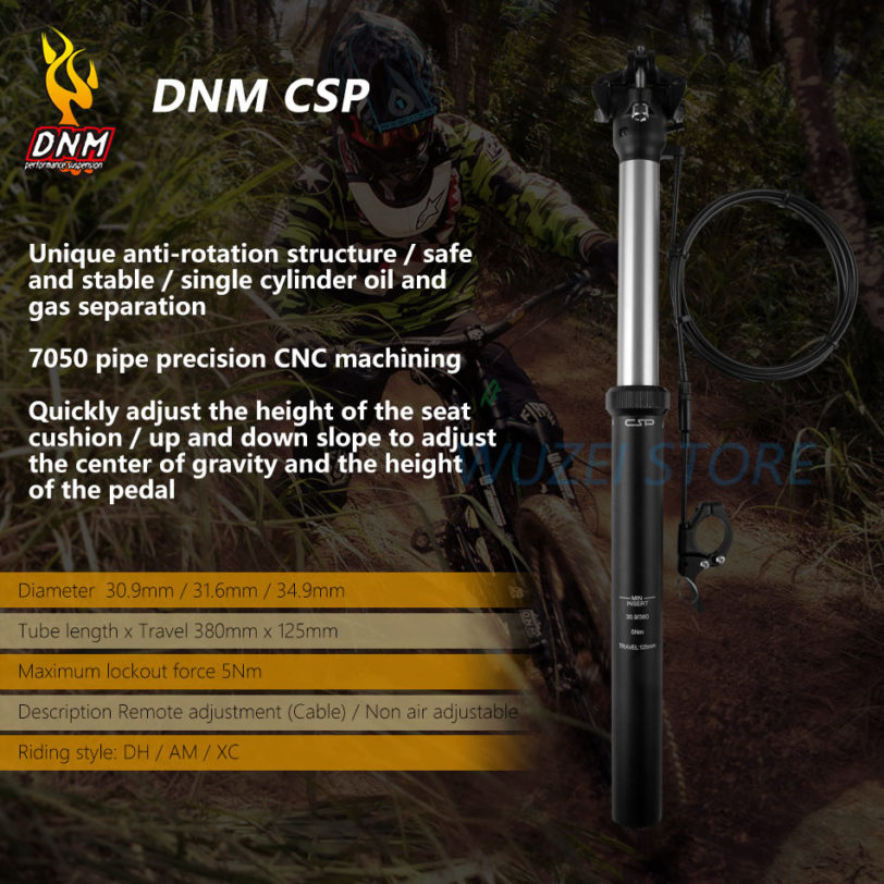 DNM Remote Mountain Downhill Bike Dropper Seat post 30.9mm 31.6mm Adjustable height Seatpost MTB External Routing Travel 125 - Image 4