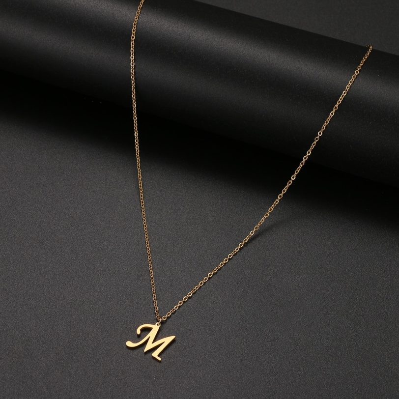 DOTIFI For Women A Z Alphabet Letter Pendant Necklaces Personalization Stainless Steel Necklace Glamour Jewelry
