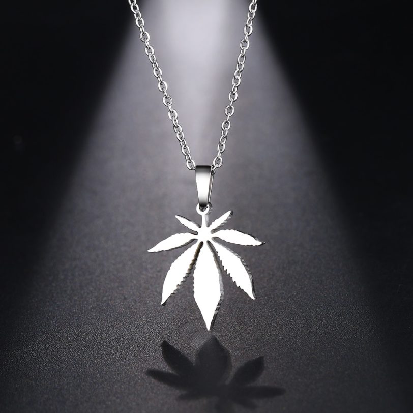 DOTIFI Stainless Steel Necklace For Women Man Maple Leaf Choker Pendant Chain Necklaces Engagement Jewelry korean Fashion NEW - Image 2