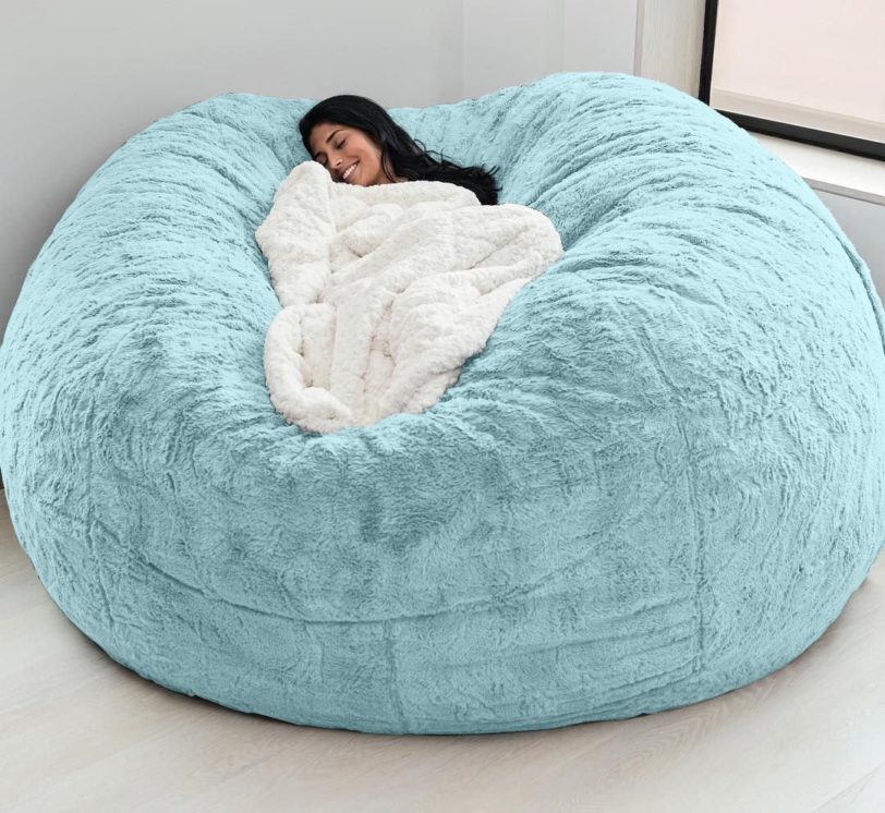 Dropshipping Giant Fluffy Fur Bean Bag Bed Slipcover Case Floor Seat Couch Futon Lazy Sofa Recliner Pouf - Image 4