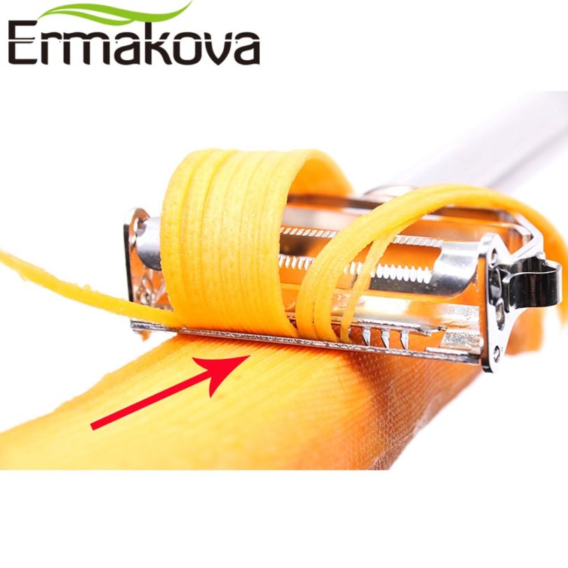 ERMAKOVA Dual Fruit Vegetable Peeler&Julienne Peeler Cutter Sharp Stainless Steel Potato Carrot Grater Planing Kitchen Tools - Image 5