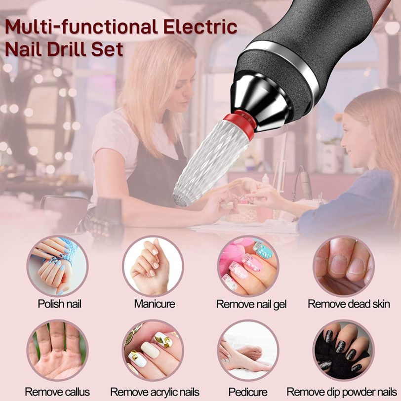 Electric Nail Drill Kit Wireless Drill Nails Aryclic Nail File Machine for Manicure Pedicure Professional Salon Nail Tool Kit - Image 2