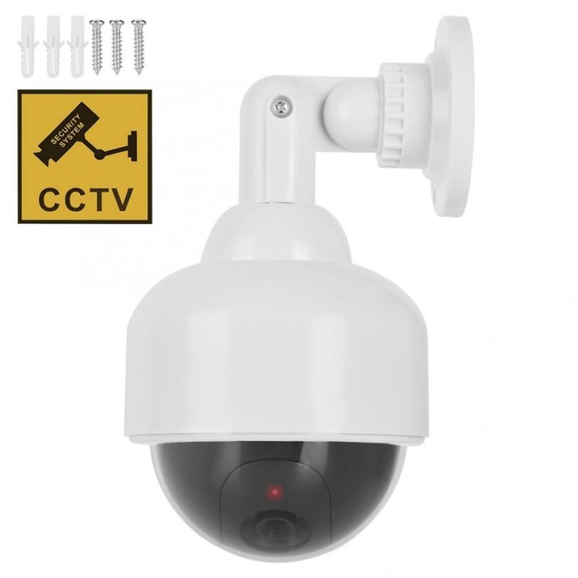 Fake Camera Waterproof Realistic Dummy Surveillance Security Cam with Flashing Red LED Light Simulation Camera - Image 2