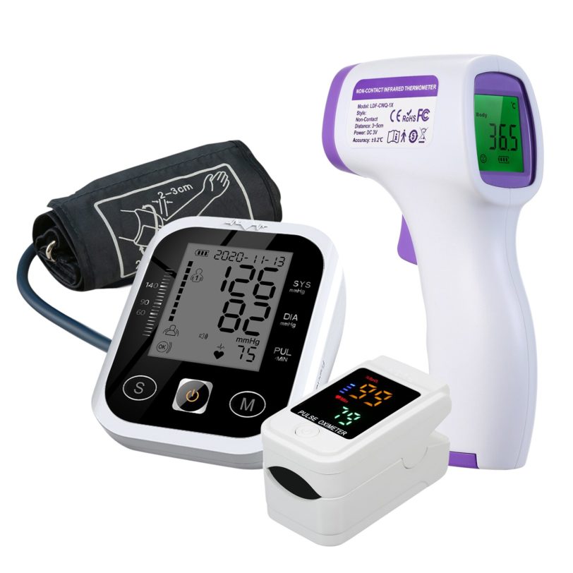 Finger Oximeter SPO2 PR Heart Rate Monitor Arm Blood Pressure Monitor BP Sphygmomanometer Pressure Meter Tonometer Thermometer - Image 2