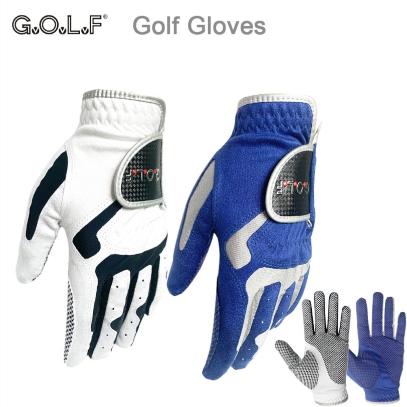 GOLF GLOVES Men's Glove Micro Fiber Soft white blue gery 3color Left Hand Anti-skidding Non slip particles Breathable Golf Glove - Image 2