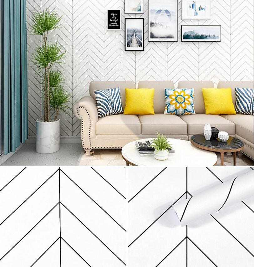 Golden Stripe Wallpaper Home Decoration Self Adhesive Wallpaper Furniture Renovation Waterproof Geometry Peel and Stick Stickers - Image 3