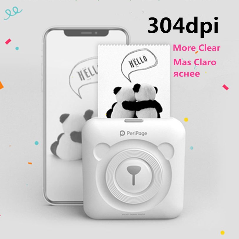 HQ 304dpi Portable Thermal Photo Printer Peripage Ink-free BT Mini Label Printer Adhesive Paper Impresora Termica Foto Papel iOS - Image 2