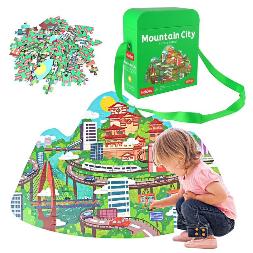 Hahowa Animal Shapes Puzzle Dinosaurs Whale London Bus Space Jigsaw Children Educational Puzzle Games Toys Gifts For Kids Baby - Image 2