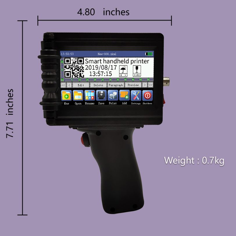 Handheld Inkjet Printer with 4 3 Inch LED Screen Inkjet Coding Machine for Label font height 3