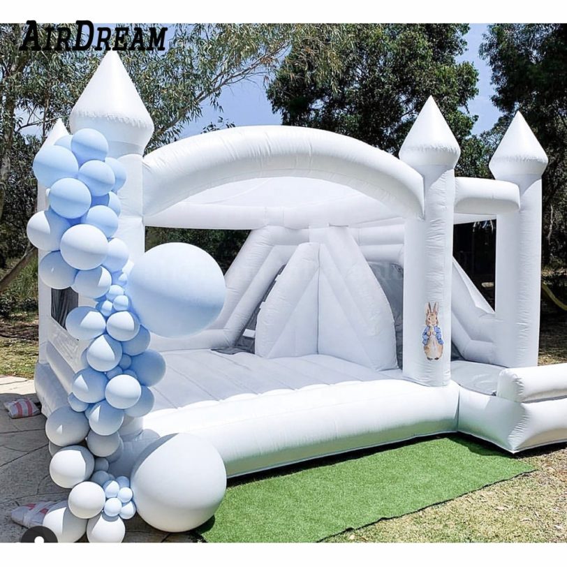 High quality Inflatable Jump House Wedding Bouncy Castle with ball pit With Slide Combo Inflatable white Bounce House Combine - Image 5