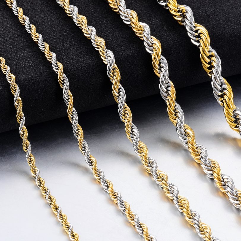 Hot Selling Hip-Hop Stainless Steel Rope Chain Fashion Men And Women Jewelry - Image 6