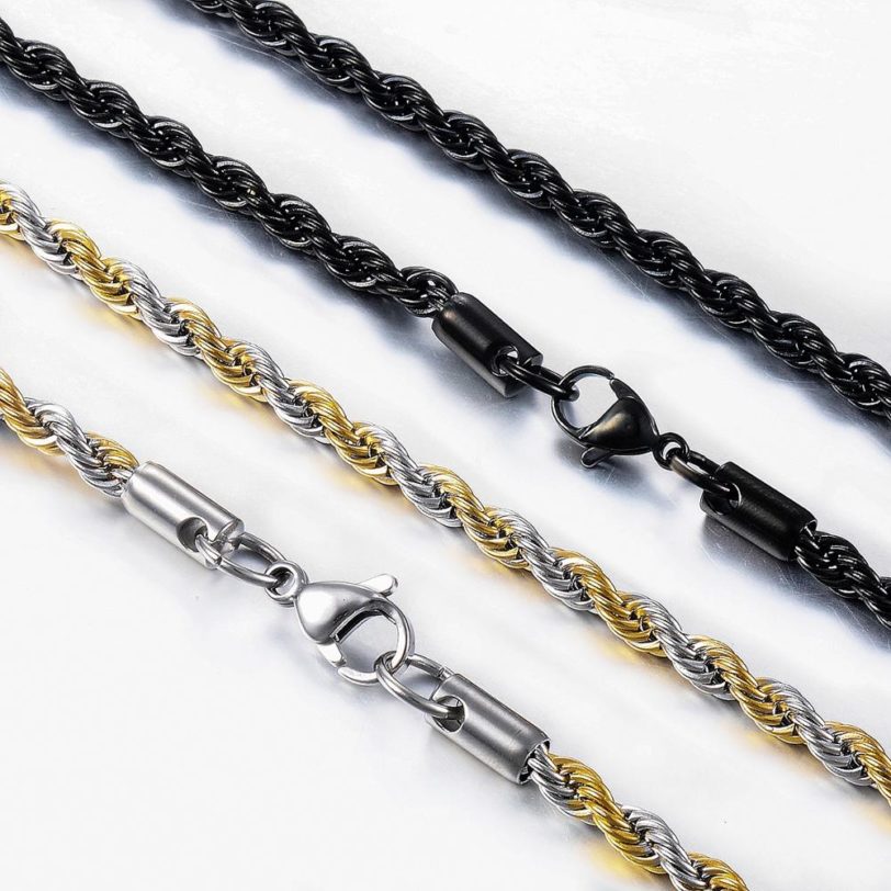 Hot Selling Hip-Hop Stainless Steel Rope Chain Fashion Men And Women Jewelry - Image 2