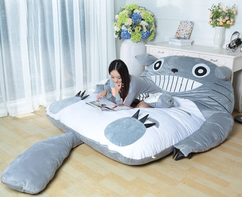 Huge Size Design Cute Soft Bed Totoro Lazy Sofa Bedroom Bed Sleeping Bag 100% Cotton Mattress Cover - Image 2