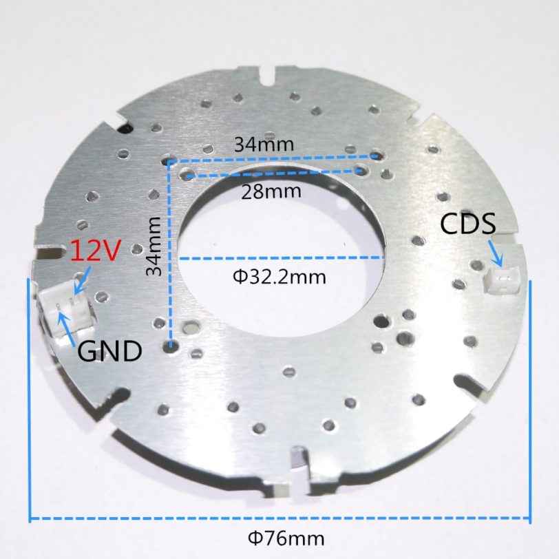 Hybrid Beam Angle CCTV Accessories infrared light 12 Grain IR LED board for Surveillance cameras night vision diameter 76mm - Image 2