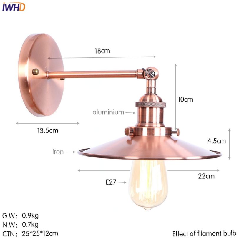 IWHD Loft Industrial Retro LED Wall Lights Fixtures Bedroom Living Room Edison Vintage Wall Lamp Sconce Wandlamp Home Lighting - Image 6