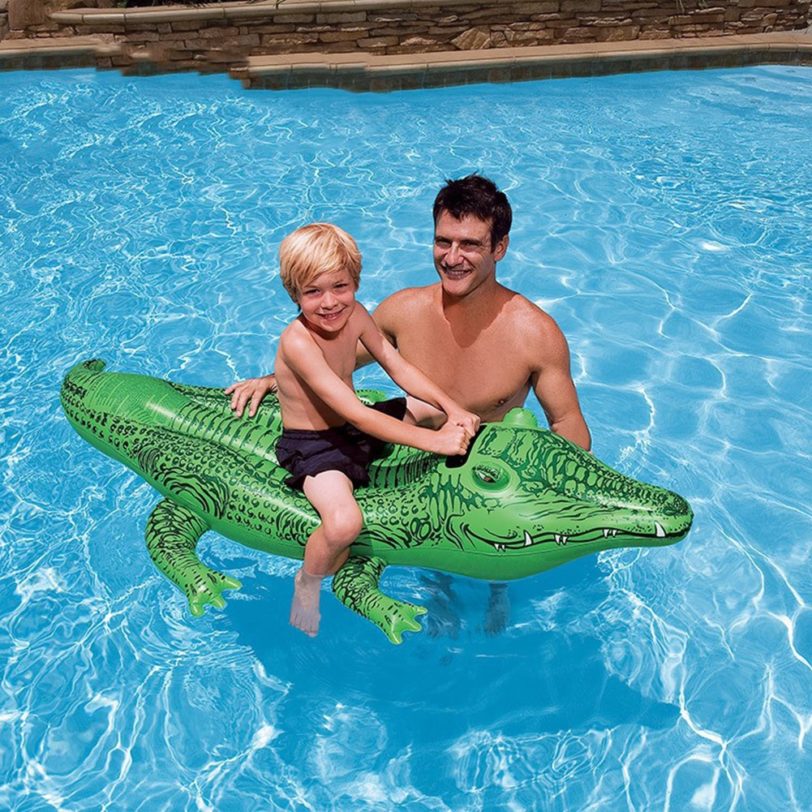 Inflatable Swimming Pool Water Toy Crocodile Water Ride Toys Summer Pool Beach Floating Inflatable Alligator Seat