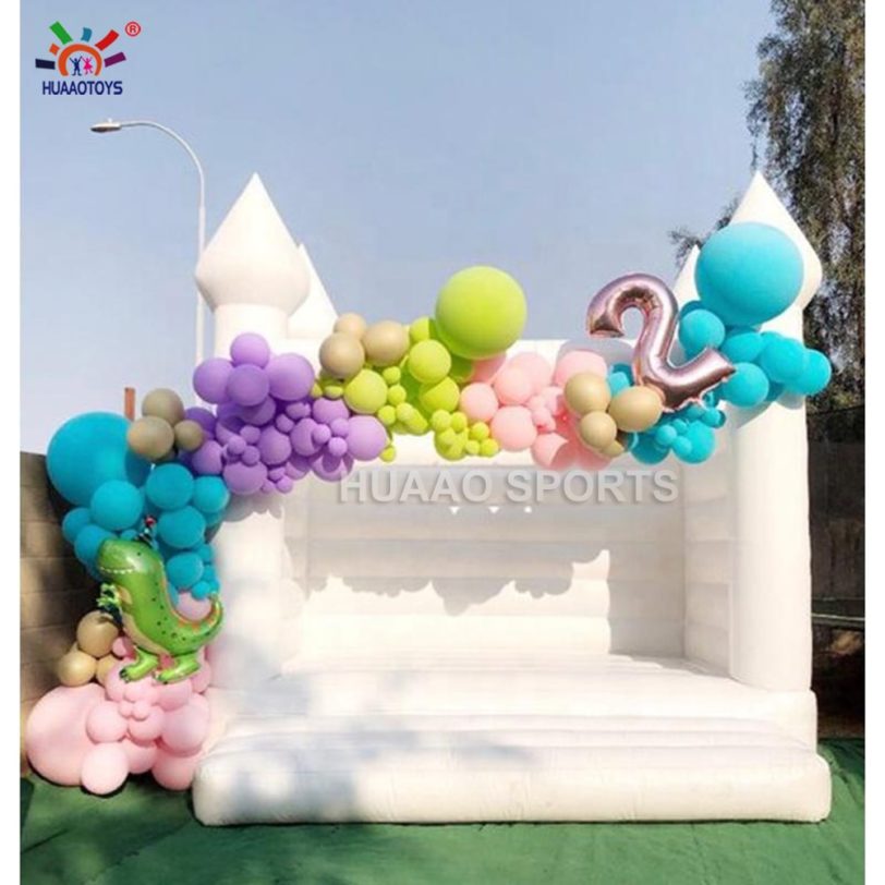 Inflatable White Wedding Jumper 0 55mm PVC Inflatable Bouncy Castle Moon Bounce House Bridal Bounce Wedding