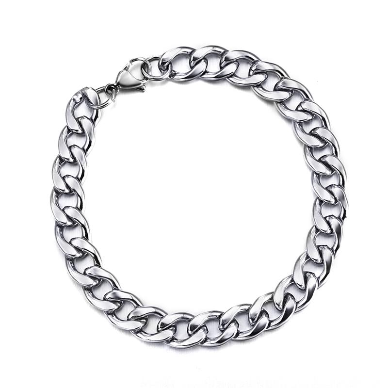 Jiayiqi 3 11 mm Men Chain Bracelet Stainless Steel Curb Cuban Link Chain Bangle for Male