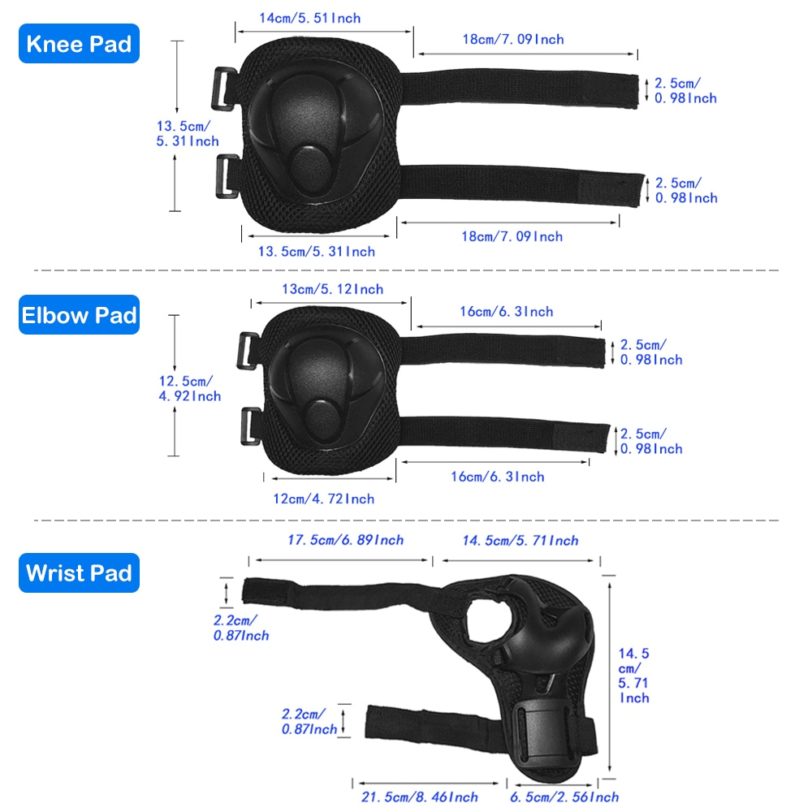 Kids 7 in 1 Helmet and Pads Set Adjustable Kids Knee Pads Elbow Pads Wrist Guards for Scooter Skateboard Roller Skating Cycling - Image 2