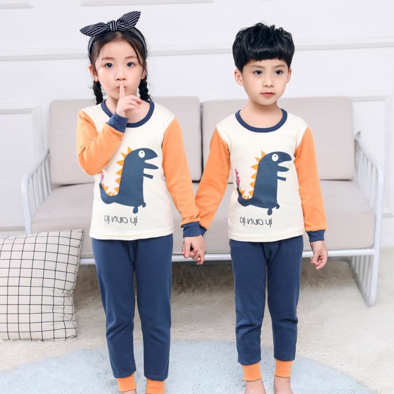 Kids Children Pajamas Girls Boys Sleepwear Nightwear Baby Infant Clothes All Cotton Pajamas SetS For 5-13 Years - Image 5