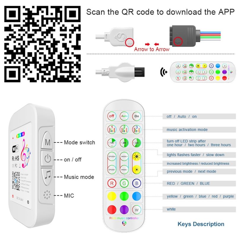 LED Strip Light WIFI 5050 RGB 10M 15M luces led Waterproof Diode Tape 2835 LED Strip Ribbon Adapter LED lights Phone APP Remote - Image 5