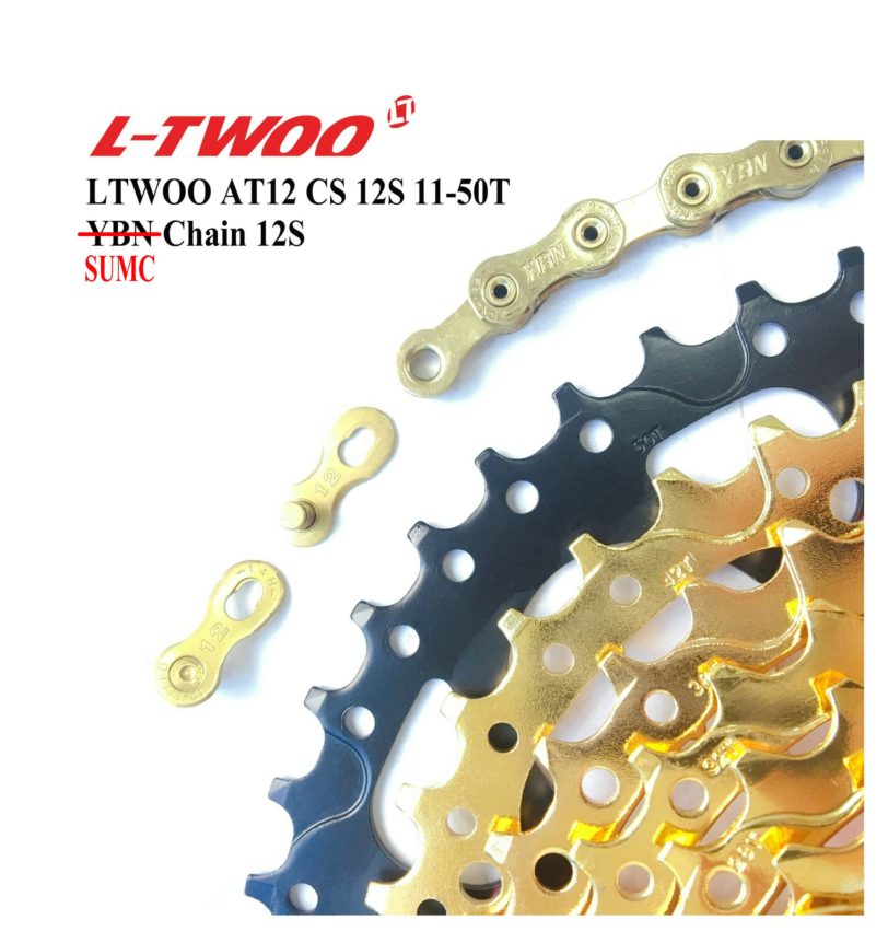 LTWOO Groupset AT12 Speed Shifter Lever Rear Derailleur Cassette 11-50T 52T, 12S SUMC Chain, Golden - Image 2