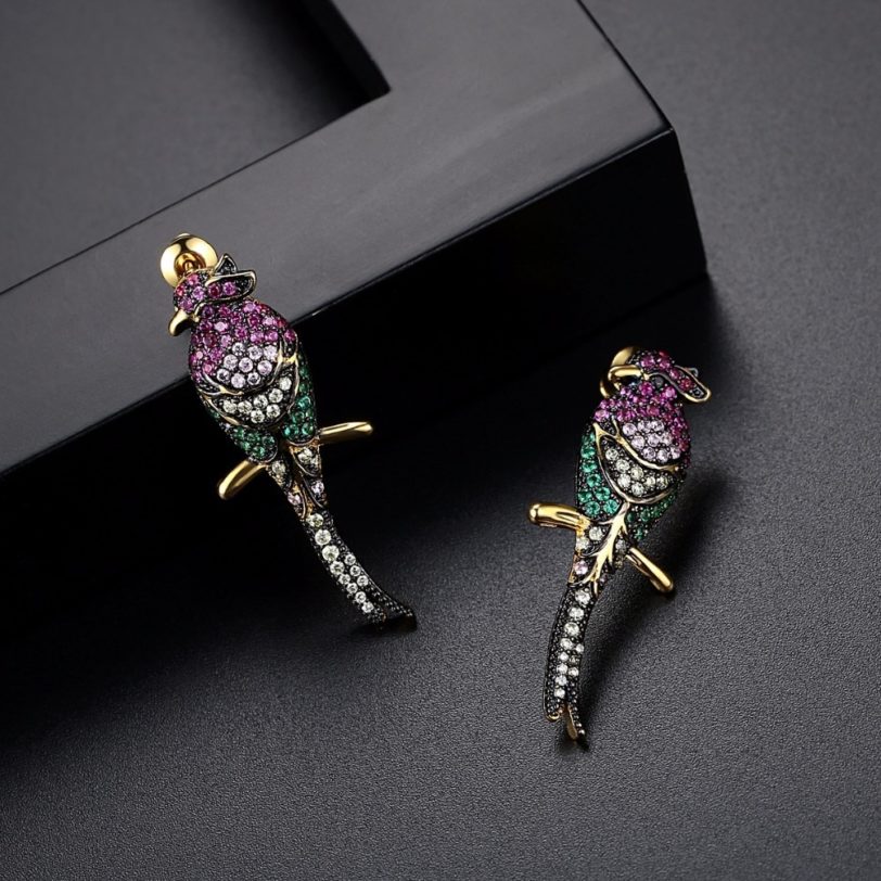 LUOTEEMI Luxury Vivid Parrot Bird Fashion Drop Long Earrings For Women Animal Cute Chic Personality Gifts Bijoux Jewellery Party - Image 4