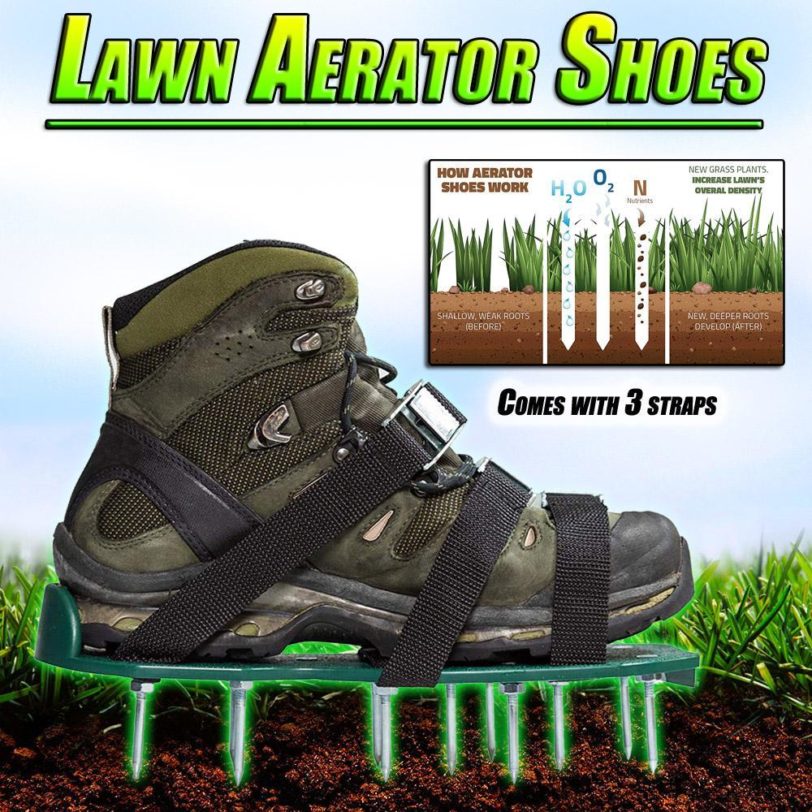 Lawn Aerator Shoes New arrival with 6 shoelace Garden Yard Grass Cultivator Scarification Nail Tool LS'D - Image 2