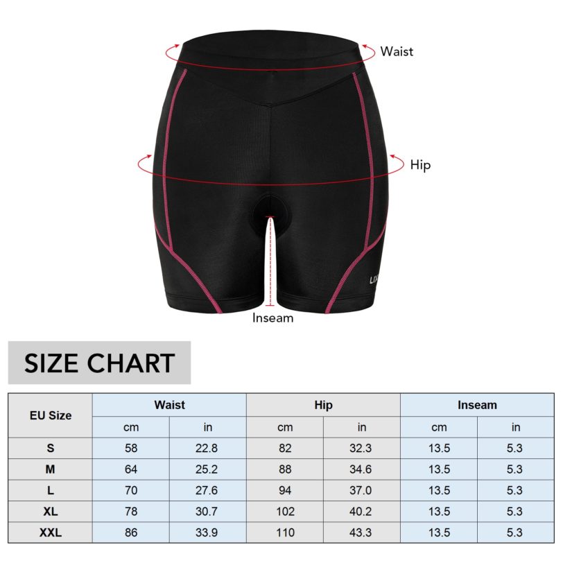 Lixada Women Bike Padded Shorts Cycling 3D Padded Underwear Bicycle Padding Riding Shorts Biking Underwear Shorts - Image 2