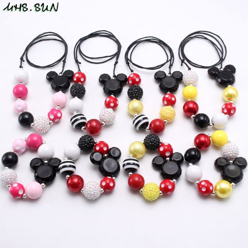 MHS.SUN Cute baby cartoon necklace diy kids children chunky bubblegum beads necklace & bracelets fashion kids rope chain jewelry - Image 2