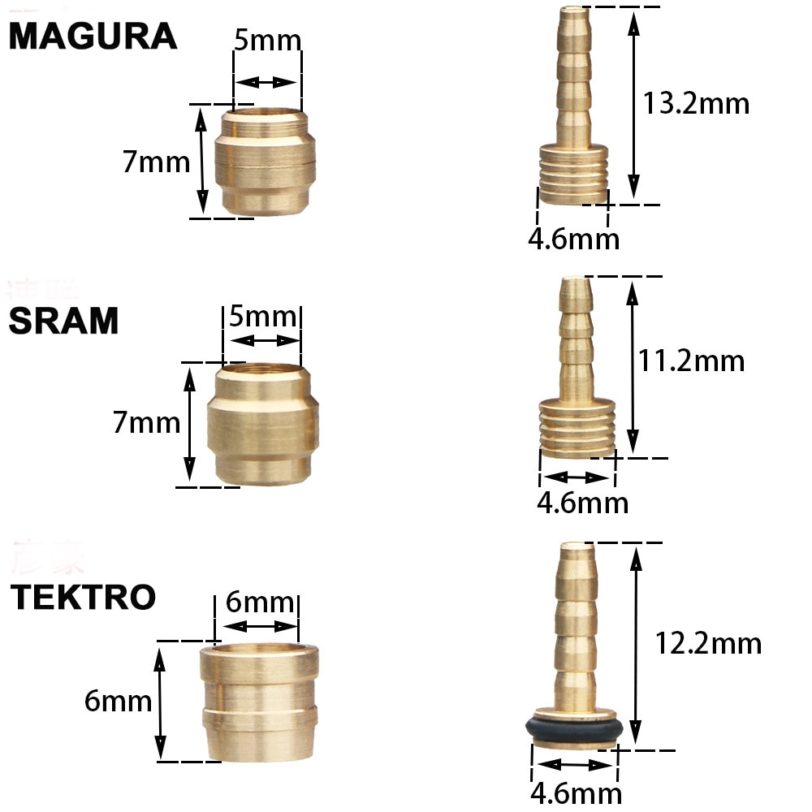 MTB Bicycle olive head Mountain Bike oil needle BH90/BH59/SRAM/MAGURA /TEKTRO tubing cut-off oil brake with compatible Shimano - Image 2