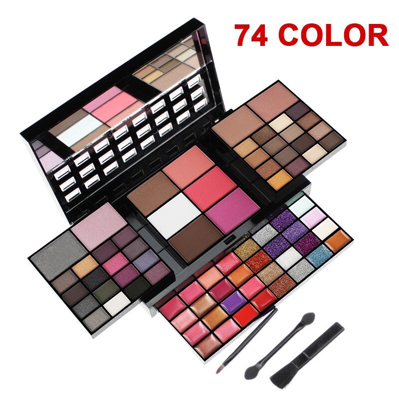 Makeup Kits Combination Kit Eyeshadow Lipstick Lip Gloss Kits Blush Foundation Makeup 74 Colors for Women