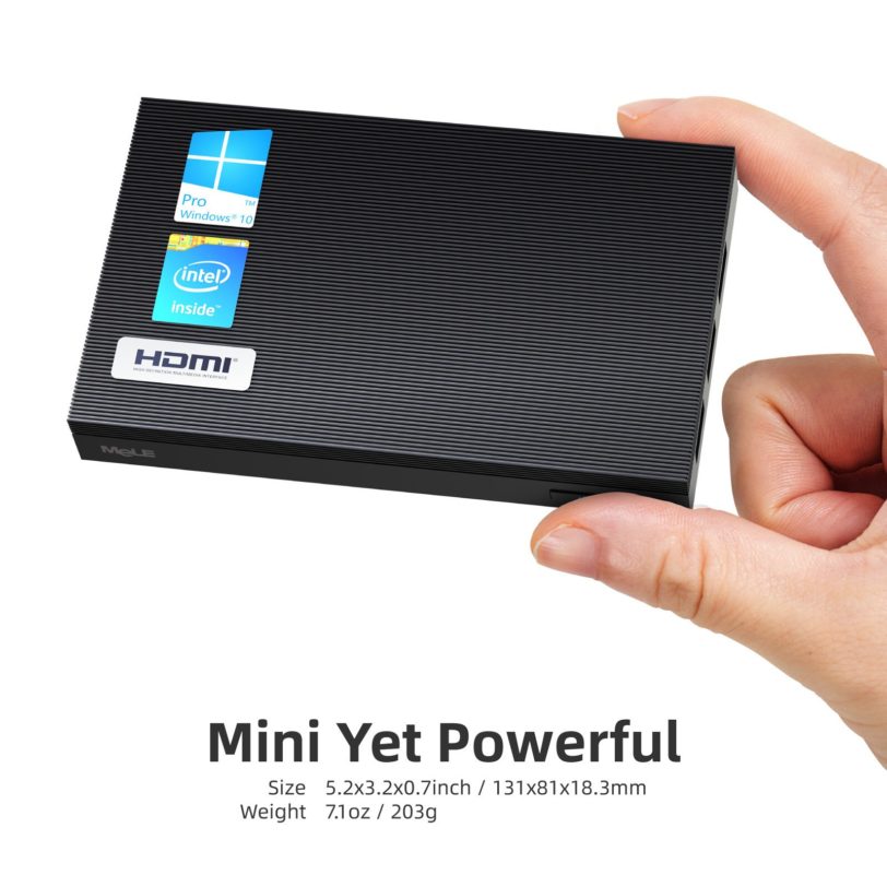 MeLE Fanless 4K Mini PC Intel Celeron J4125 Quad Core 8GB 256GB Windows 10 Desktop Computer Dual HDMI 2.4G/5G Dual-band WiFi SSD - Image 2