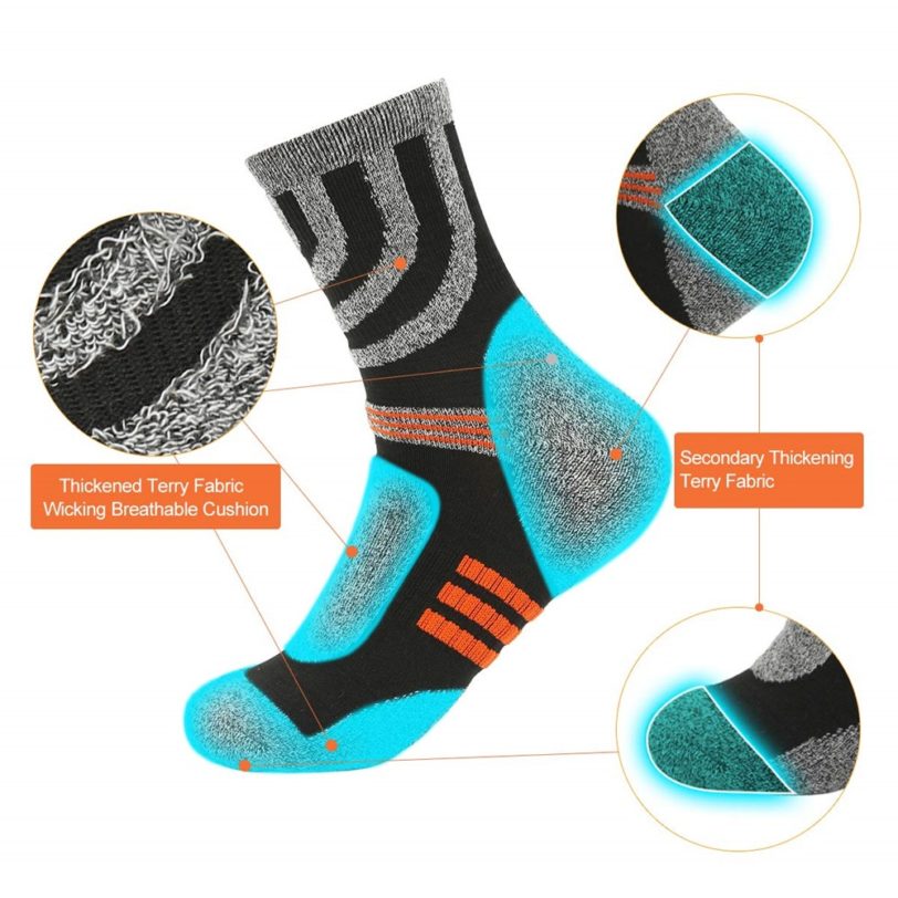 Men Hiking Walking Running Socks Padded Terry Cushion Anti Blister Warm Winter Sports Socks for Outdoor Running Cycling Camping - Image 2